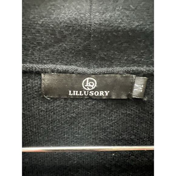 Lillusory Sweater Women’s Medium Long Black Open Cardigan Casual Career Heavy - Picture 2 of 9